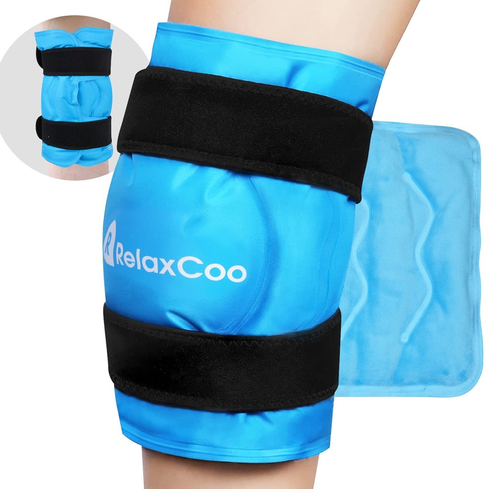 XXL Knee Ice Pack Wrap Around Entire Knee After Surgery, Reusable Gel Ice Pac...
