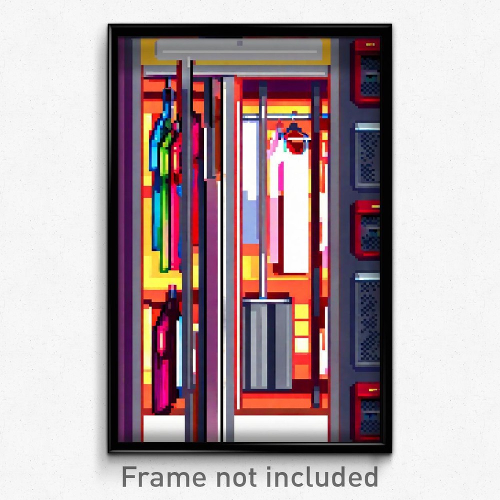 Pixel Art Poster - Agile Closet (8 Bit Psychedelic Trippy Video Game Print)