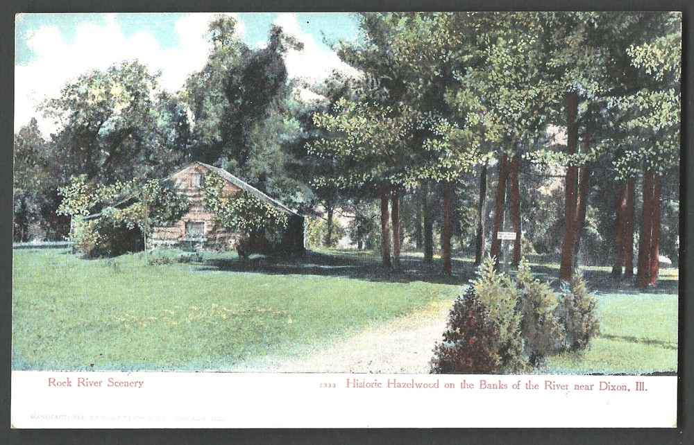 DIXON ILLINOIS Historic Hazelwood  Red River - 1900 Curt Teich Postcard