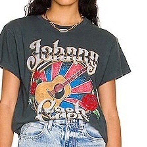 DAYDREAMER Johnny Cash Martin Guitar Tour Tee Medium Vintage Black Retro Revolve