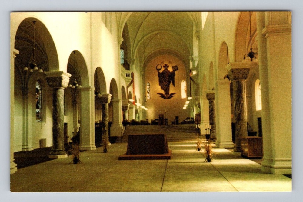 Indiana IN St Meinrad View Of Interior St Meinrad Abbey Church Vintage Postcard