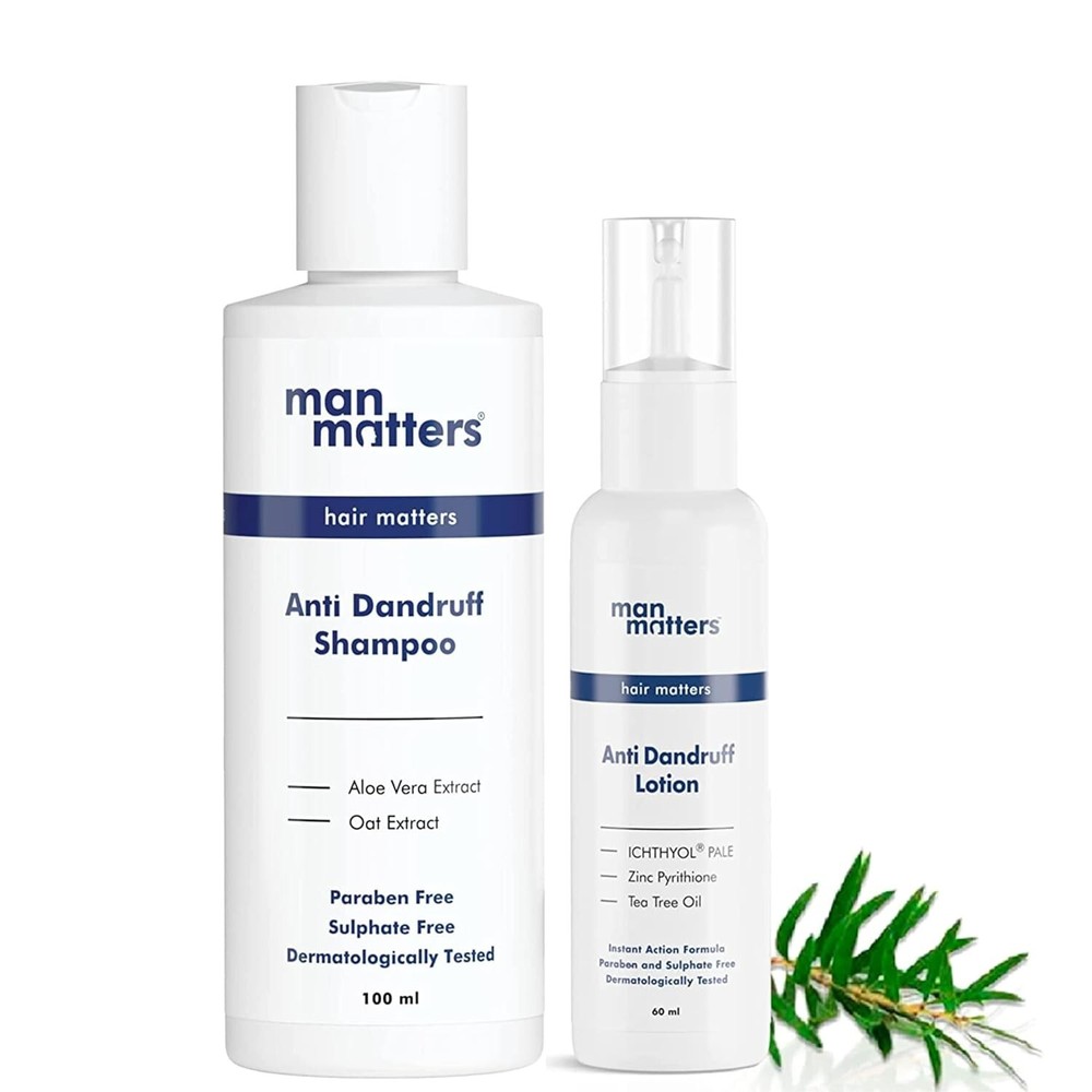 Man Matters Anti Dandruff Shampoo & Lotion Combo 100ml + 60ml for Heavy Dandruff Control