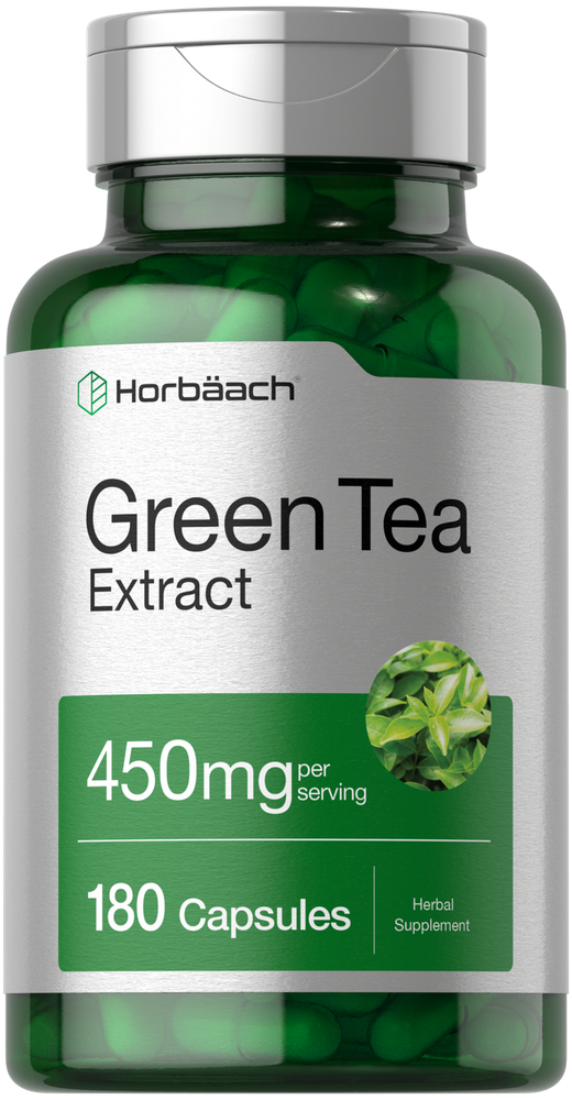 Green Tea Extract Capsules 450mg | 180 Count | Non-GMO | by Horbaach