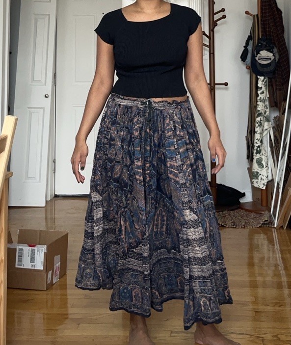 Navy boho paisley pattern midi / maxi skirt Multicolored Women’s