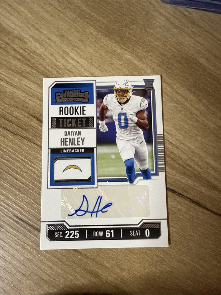 2023 Contenders Daiyan Henley #199 Chargers Rookie Auto