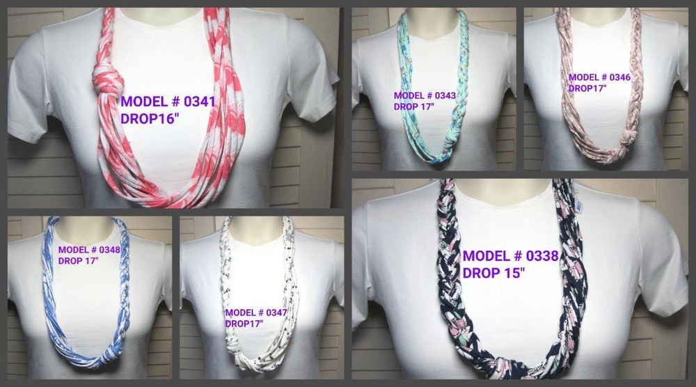 Unique Gift! T-Shirt Yarn Infinity Scarf Fabric Necklace R338-348