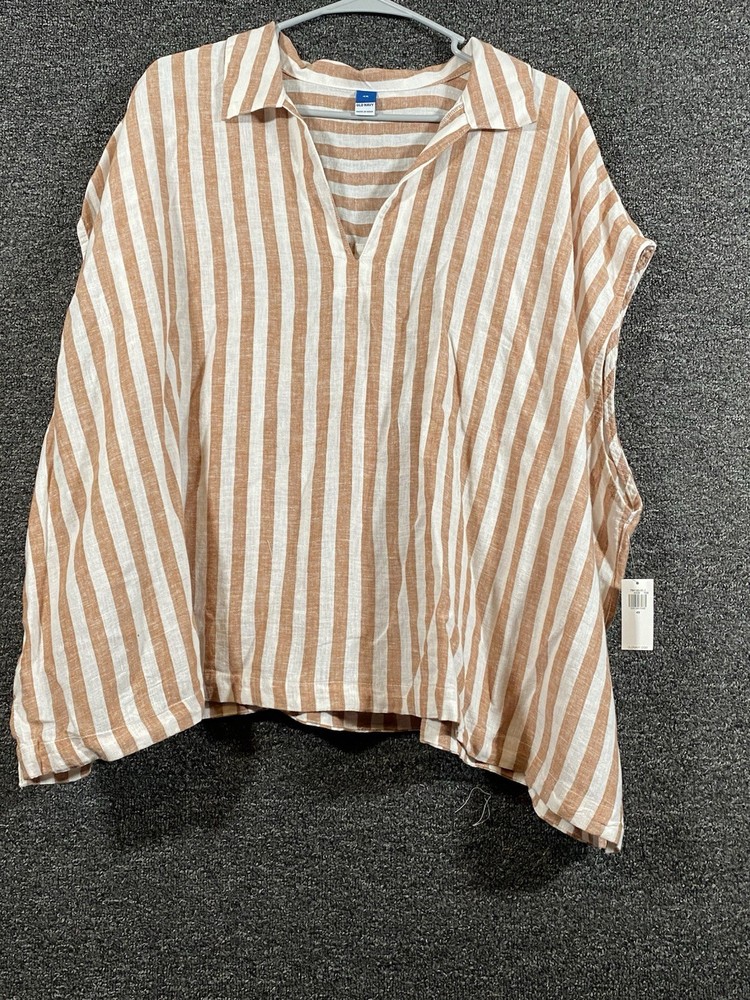 Old Navy Womens Popover Shirt Sleeveless Collard Plus Size 4X