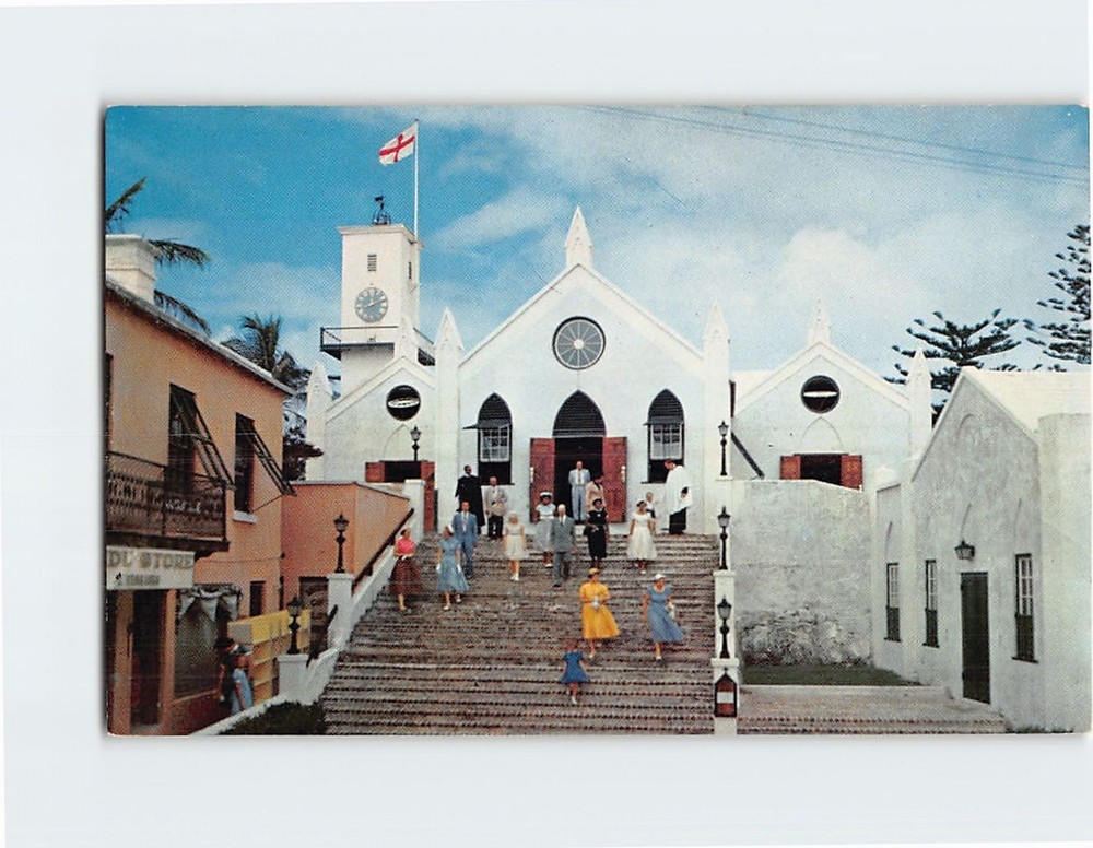 Postcard St. Peters Church St. Georges Bermuda British Overseas Territory