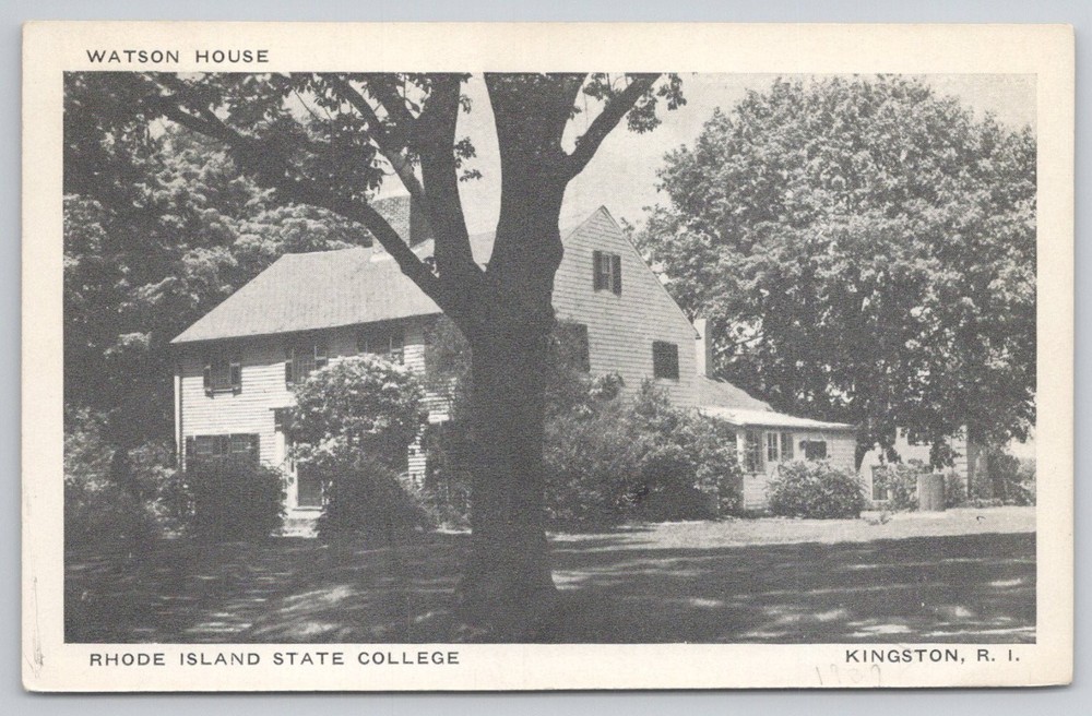 Watson House URI Kingston RI 1939 Postcard College Campus Vintage Photo