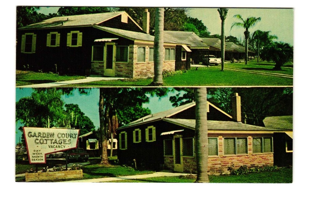 Garden Court Cottages St Petersburg FL vintage postcard unposted