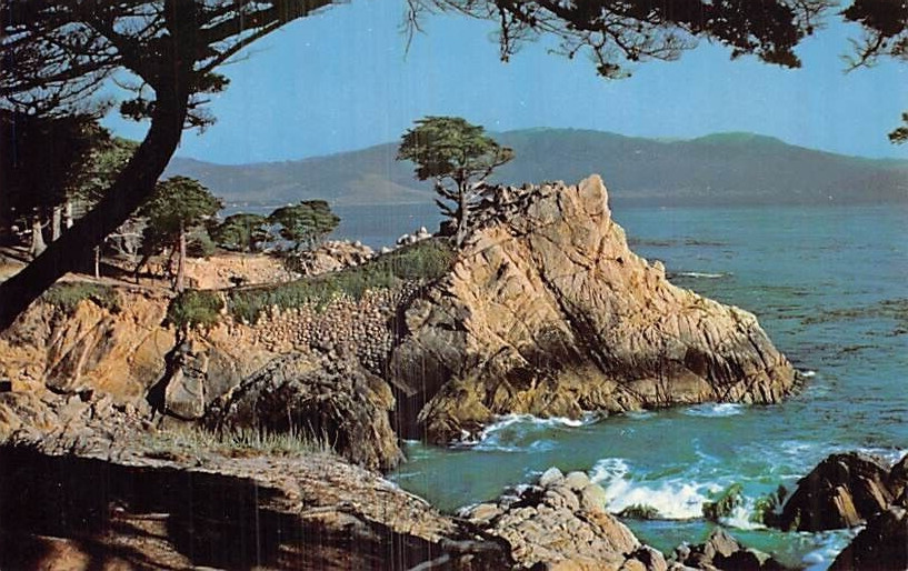 Postcard CA: Midway Point Overlooking Carmel Bay, California, Vintage