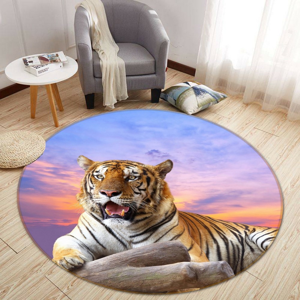 3D Sunset Tiger Non-Slip Rug Mat Elegant Animal Print Carpet O1959