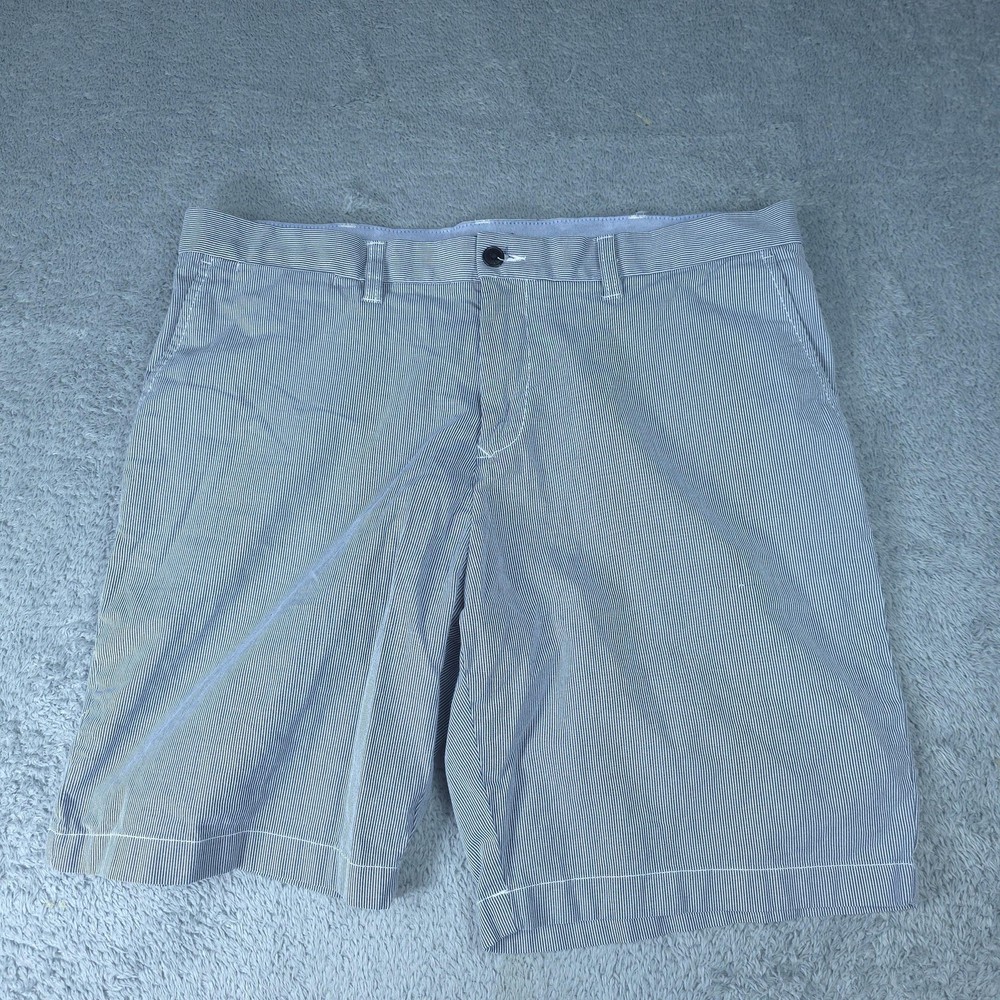 Tommy Hilfiger Shorts Mens 38 Gray Stripe Chino Stretch 9 Inseam Casual Summer