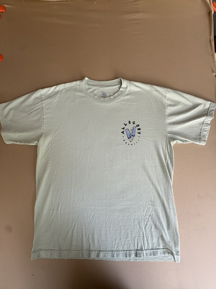 Allegory Clothing x Naruto Collab Popsicles T-shirt Size XL Light Green New $75