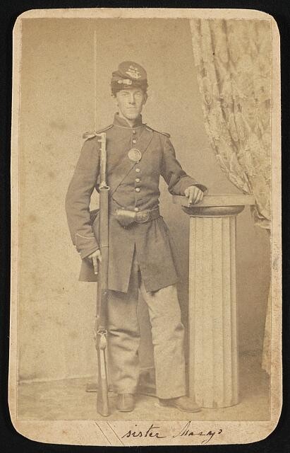 Private George . Pierce Co. B, 6th Maryland Infantry Regiment uniform bayoneted