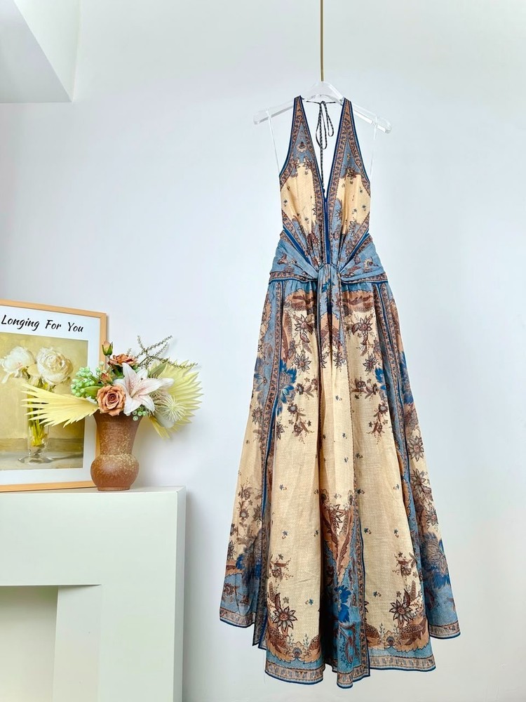 Zimmermann Elegant Floral Cut-Out Multicolour Maxi Dress Sizes S-XL