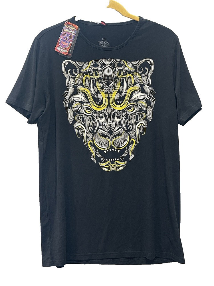 Ay Guey Graphic (Jaguar) Shirt Men’s Black Short Sleeves Tee Shirt Size L  NWT