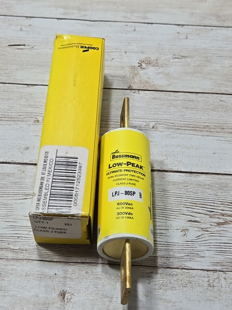 Cooper Bussmann LPJ-80SP Low-Peak Dual Element Time Fuse 80 Amp 600V 300kA