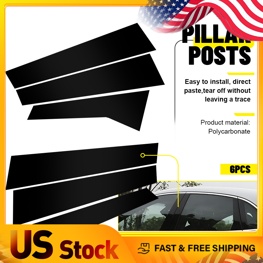 Black Car Window B Pillar Posts Trim Moulding Cover for Macan Porsche 2014-2022