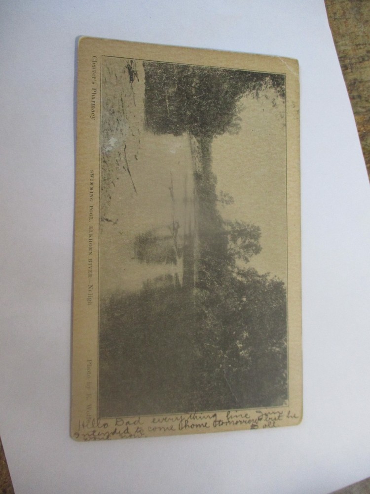 Swimming Pool Elkhorn River Neligh Nebraska RPPC postcard vintage
