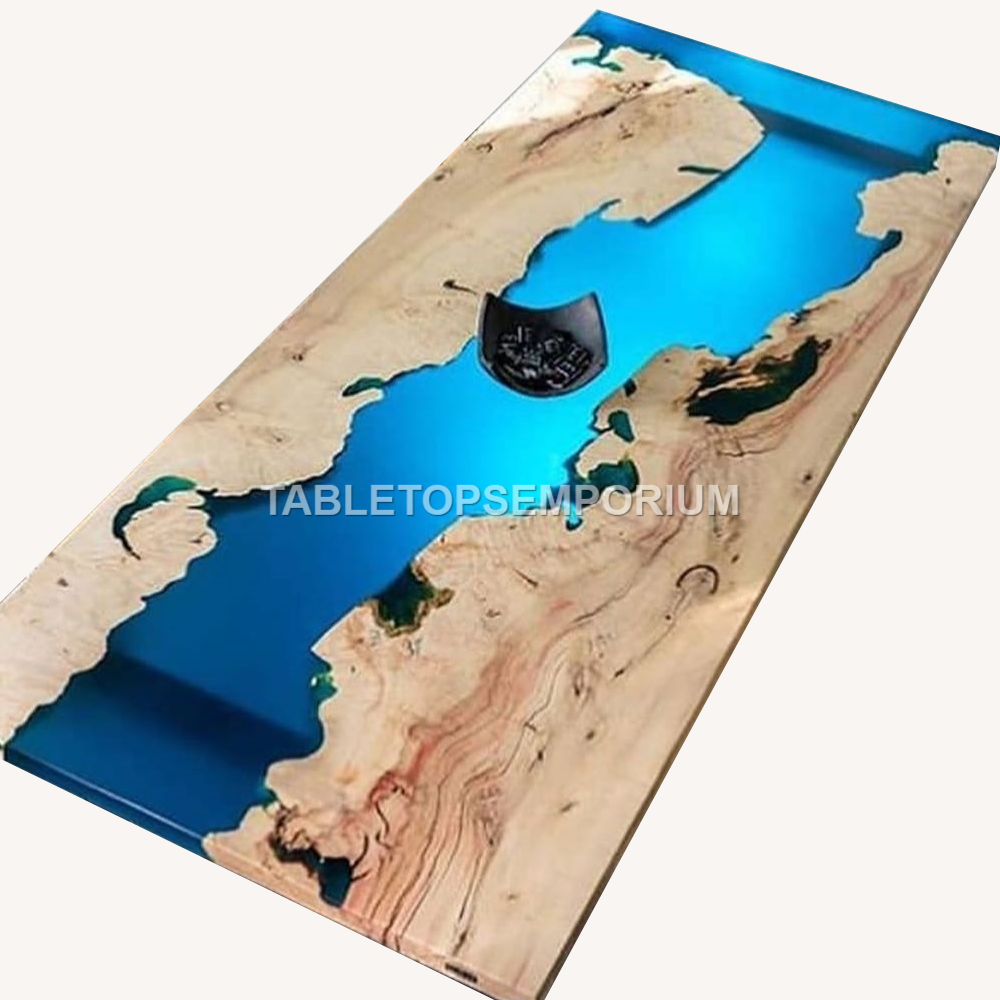 Custom Made Epoxy Resin Dining Table, Handmade Furniture, Kitchen Slab Table Dec
