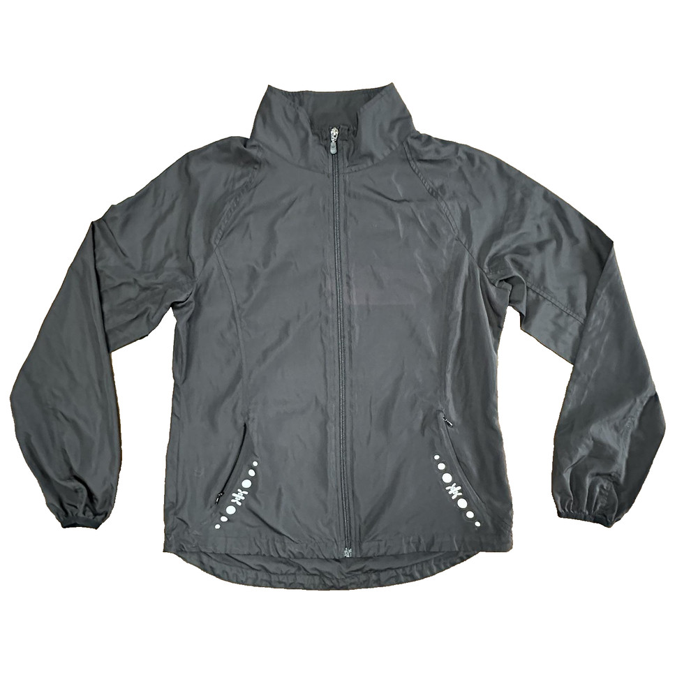 Kyodan Jacket Womens Medium Windbreaker Full Zip Reflective Lightweight Running