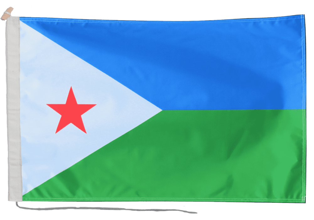 Djibouti Flag with Rope and Toggle - Handmade in the UK