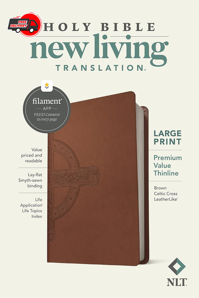 NLT Large Print Premium Value Thinline Bible, Filament Enabled Edition