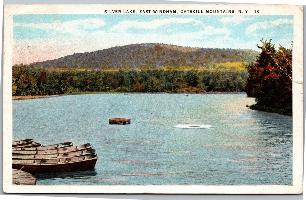 Postcard NY Catskill Mountains Silver Lake East Windham