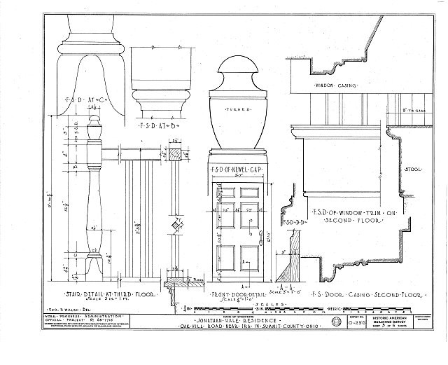 HABS OHIO,77-IRA,1- (sheet 5 of 6) - Jonathan Hale House, Oak Hill Road, Ira,
