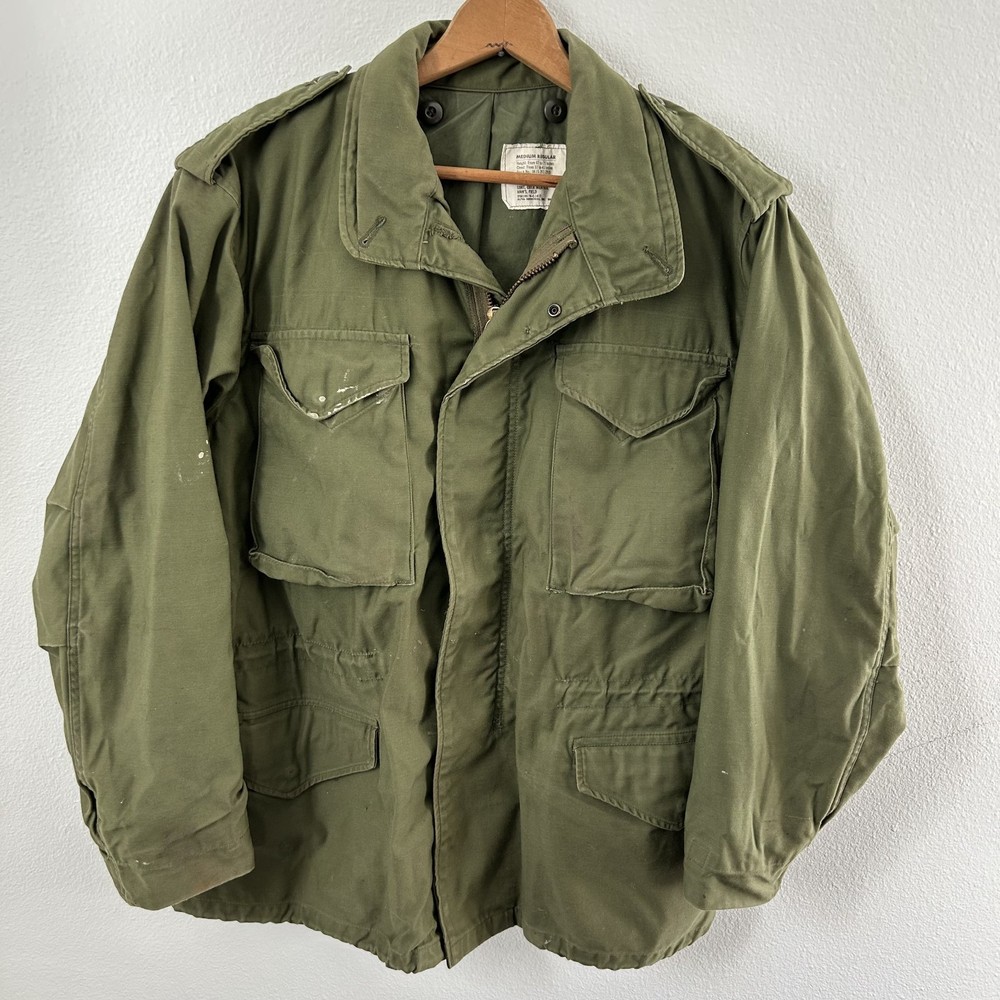 Vintage 1974 Alpha Industries M65 Military Cold Weather Field Coat Medium OG 107