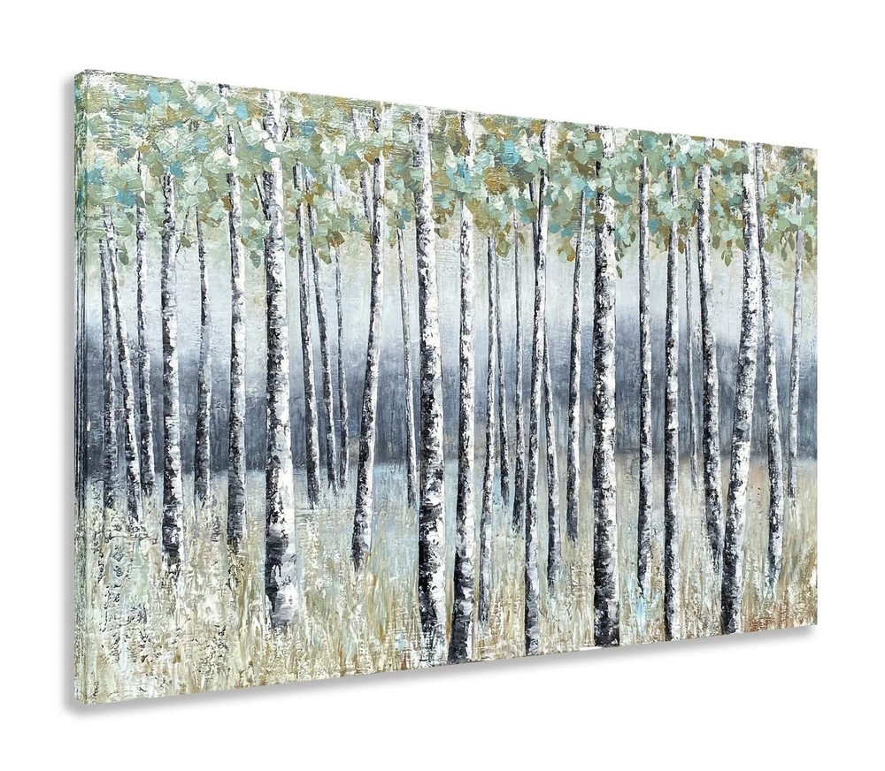 Yihui Arts Aspen Tree Paintings - Modern Abstract Forest Wall Art - Landscape...-image