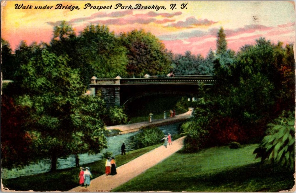 Divided-Back BRIDGE SCENE Brooklyn - New York City NY m/14 BJ9849