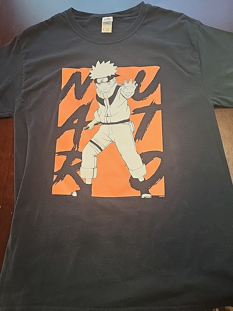 Naruto Anime Adult Medium Vintage 2002 Black Tee Shirt