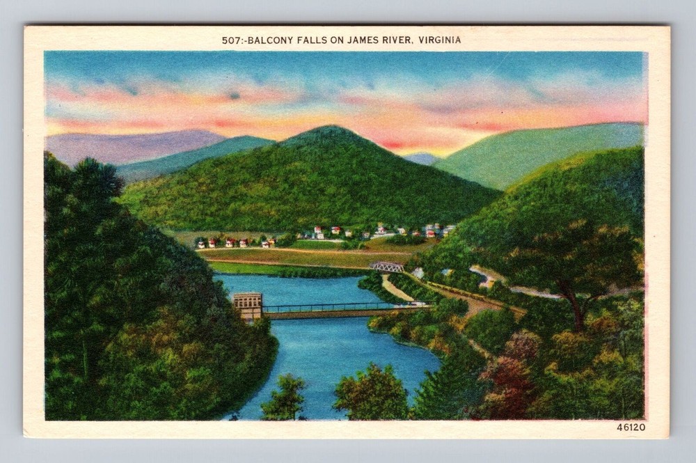 Virginia VA James River Balcony Falls Vintage Postcard