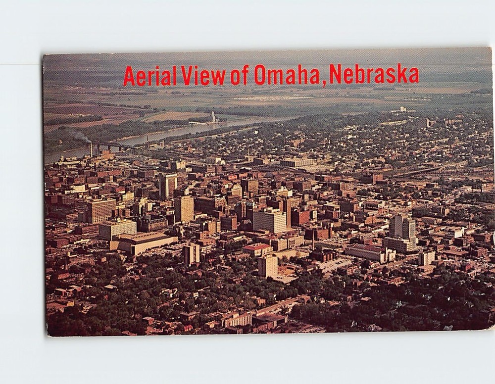 Postcard Aerial View Omaha Nebraska USA