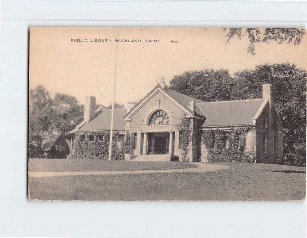 Postcard Public Library Rockland Maine USA