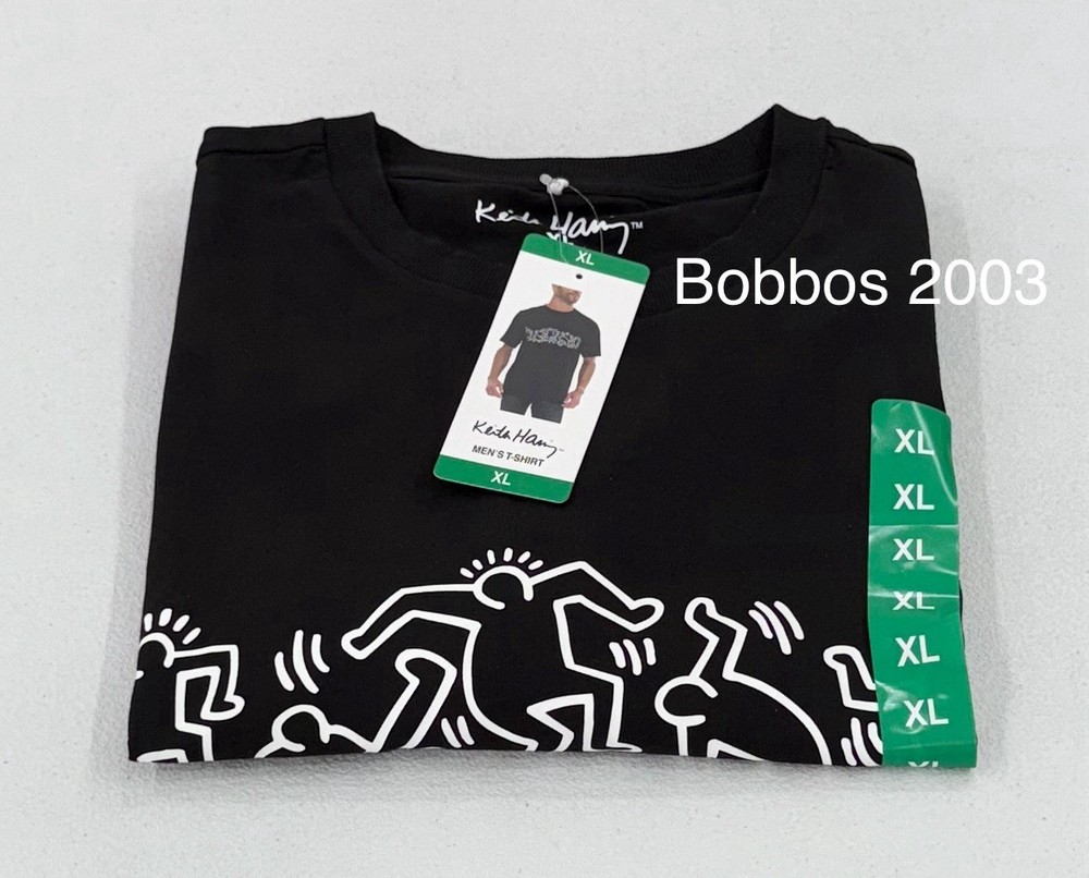 Keith Haring Men's Graphic T-Shirt, Black, Size XL