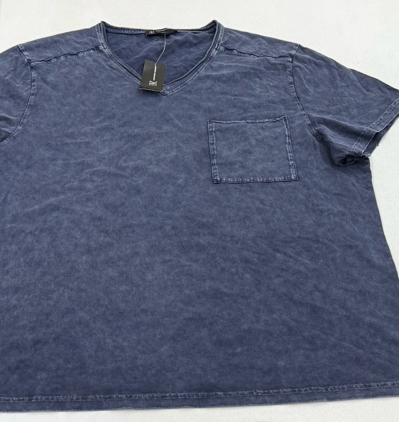 I.n.c. Men's Dark Mode Short Sleeve chest Pocket T-Shirt, Basic Navy, XXL