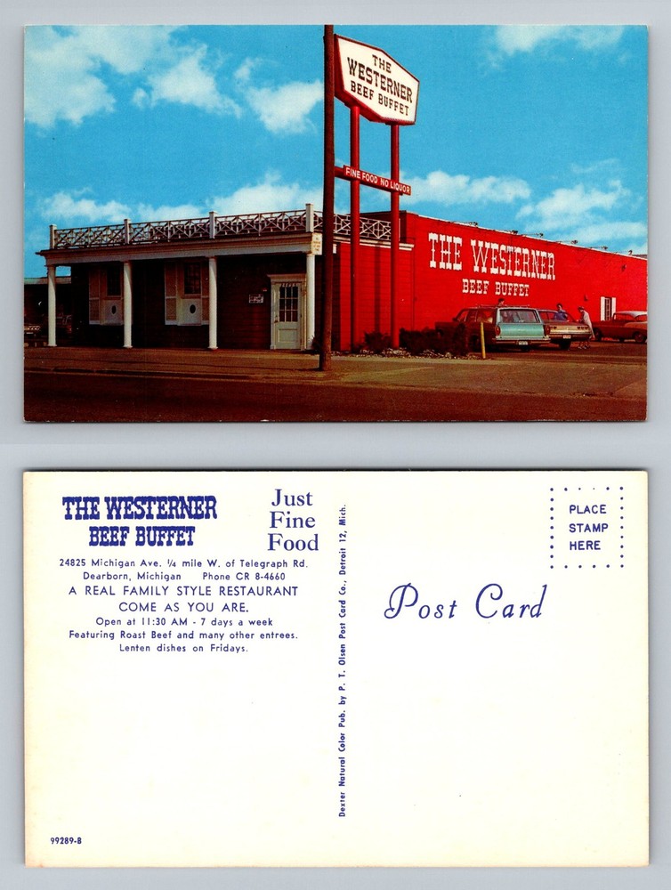 Dearborn, MI-Michigan, The Westerner Beef Buffet Restaurant Vintage Postcard