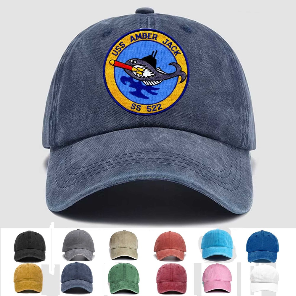 Custom Embroidered Hat SS-522 USS Amberjack, Veteran Cap, Trucker Hat, Gift Idea