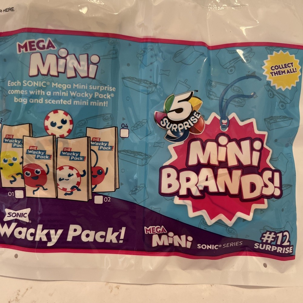 Sonic Mini Brands  # 12 Wacky Pack New Zuru Drive In 5 Surprise Sealed Bag