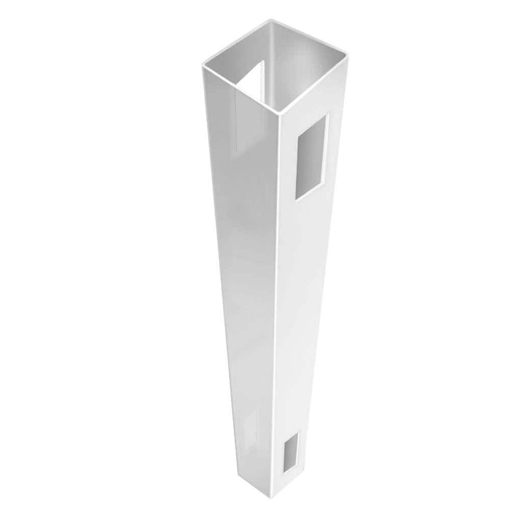 5 In. X 5 In. X 7 Ft. White Vinyl Routed Fence Line Post