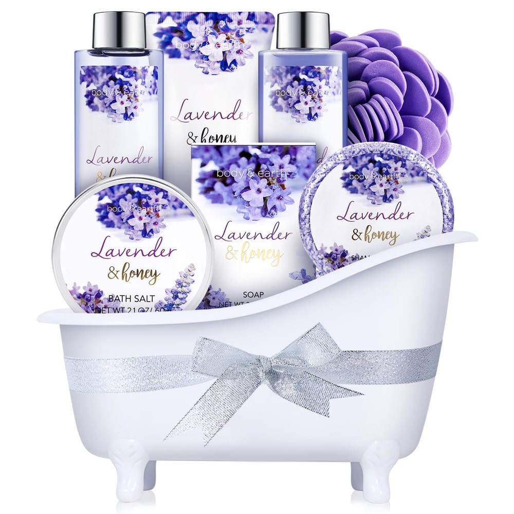 Bath and Body Gift Set - Lavender Gifts for Women, Body & Earth Bath & Shower