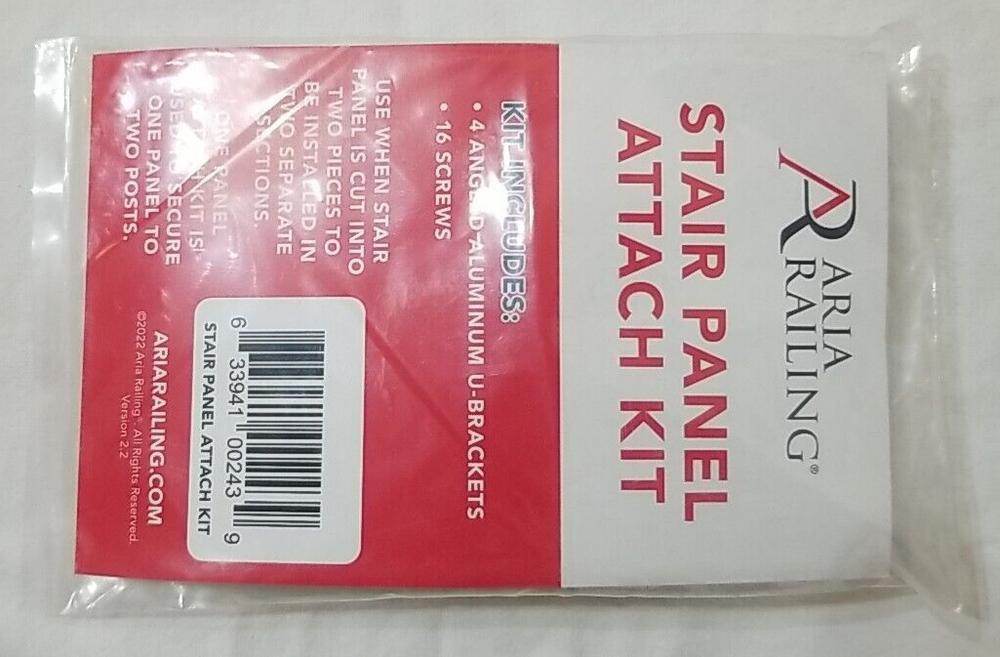 Aria Railing Stair Panel Attach Kit Attachement Hardware Kit Angled U Brackets