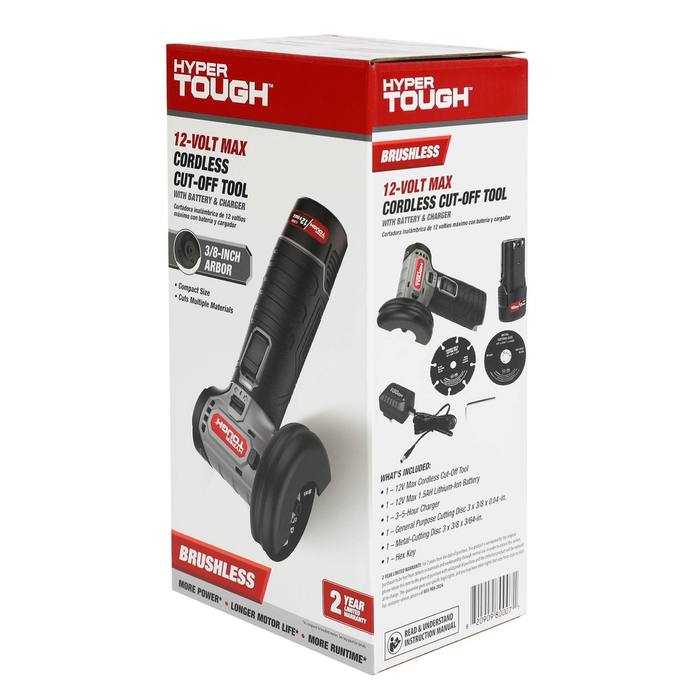 Hyper Tough 12-Volt Cordless Rechargeable Cut off Grinder Free Shipping