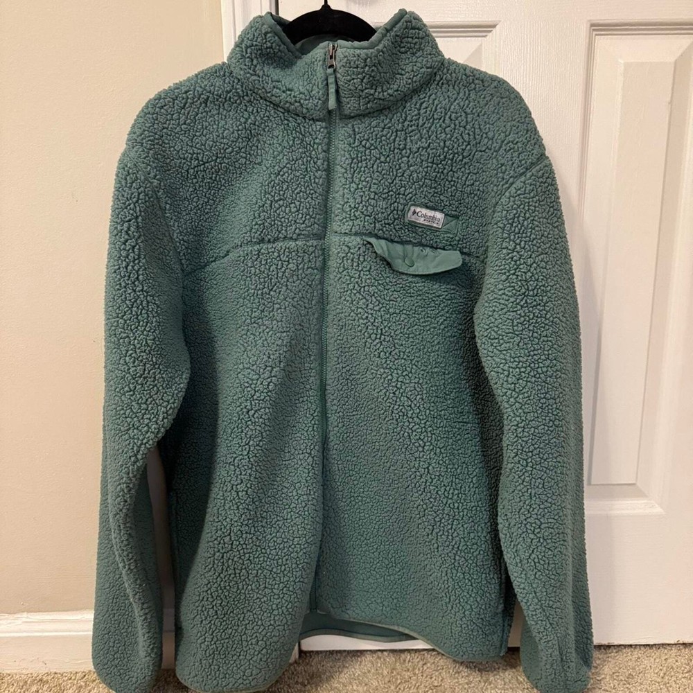 Columbia Men's Green Zip-Up Fleece Jacket - Size M