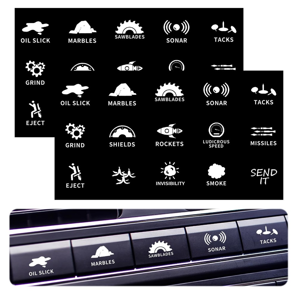 2Pcs Novelty Stickers Labels for Car or Truck Unused Button, Car Switch Stick...