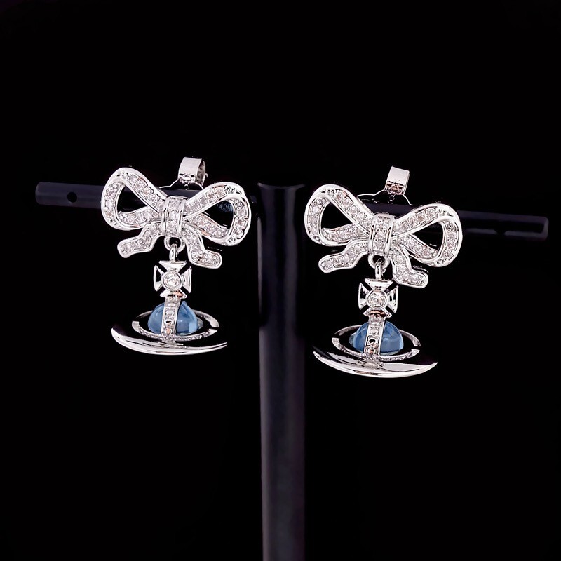Vivienne Westwood Octavie Earrings Blue Orb Drop Earrings New in box