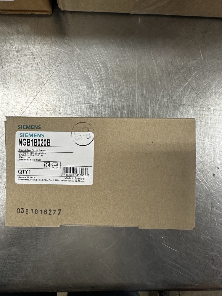 Siemens NGB1B020B NGB120 Bolt-In Circuit Breaker 20A 347V 1P 1PH Type NGB 20 AMP